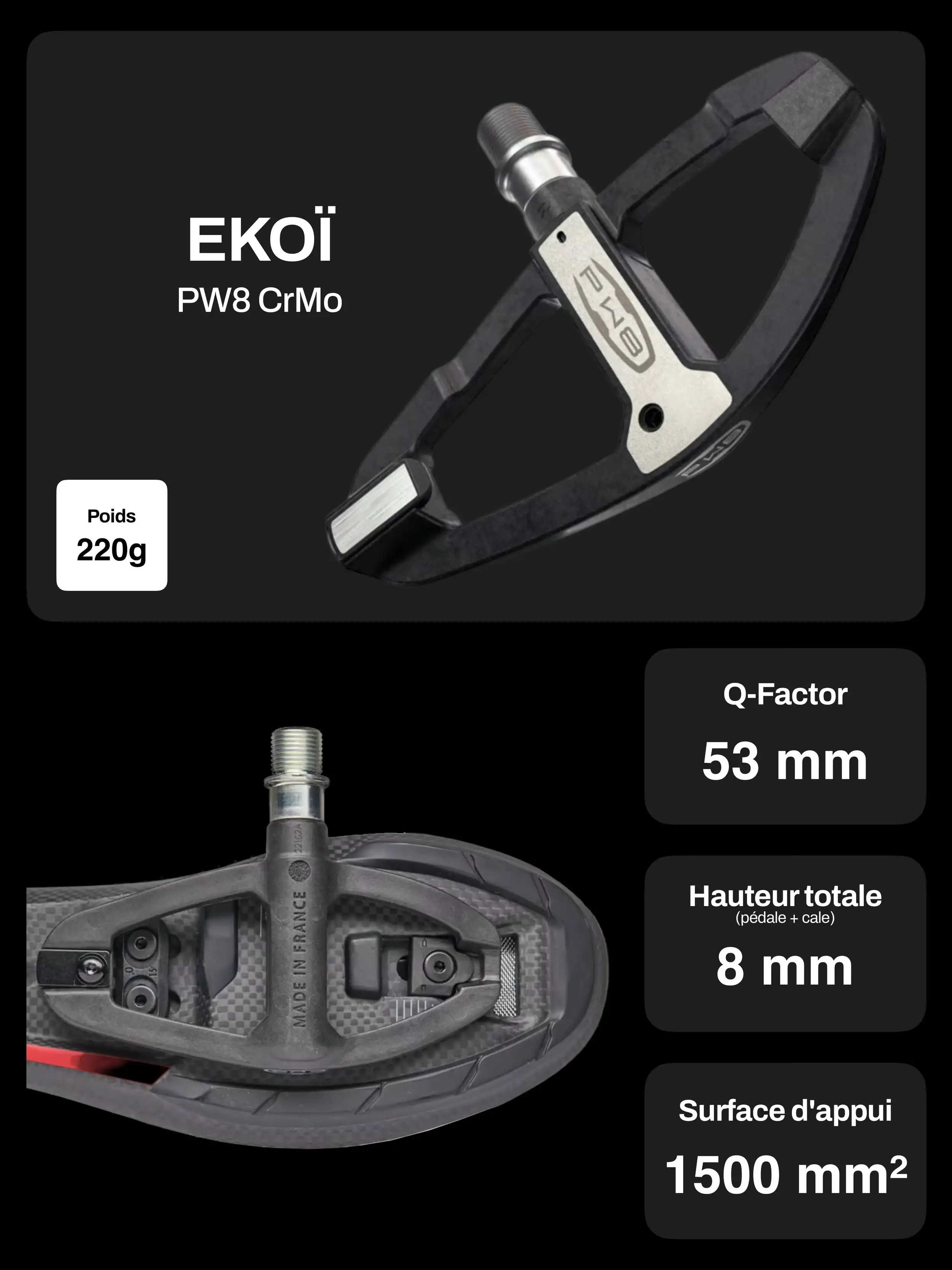 Pédale route Ekoï PW8