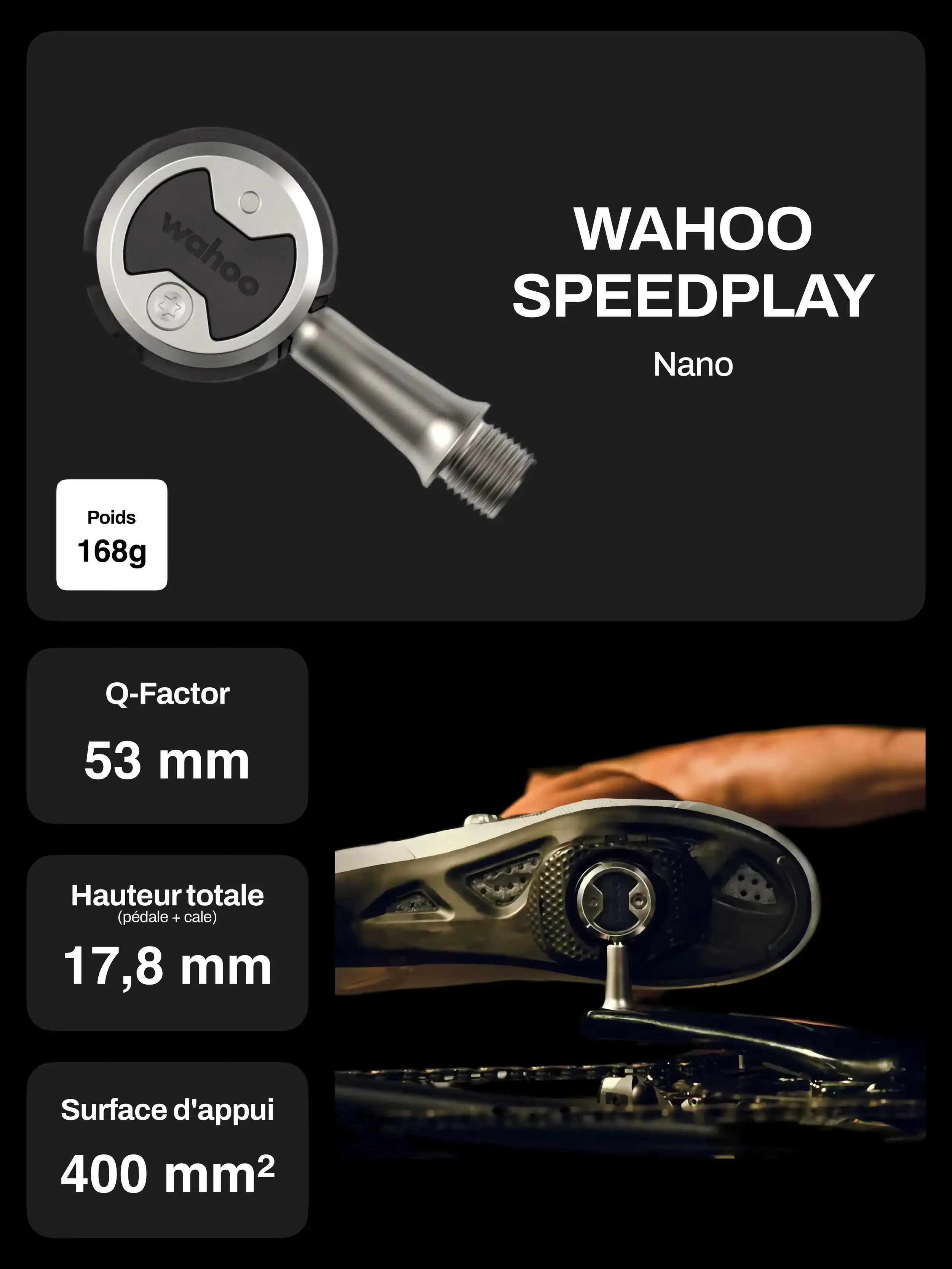 Pédale route Wahoo Speedplay Nano double face